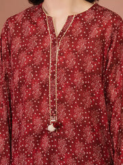 edenrobe Merak Unstitched Printed Zari Lawn 3Pc Suit EWU5M6-020