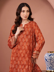 edenrobe Merak Unstitched Printed Zari Lawn 3Pc Suit EWU5M6-021