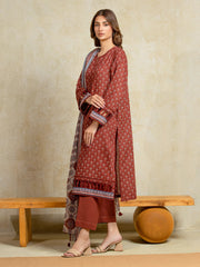 edenrobe Merak Unstitched Printed Zari Lawn 3Pc Suit EWU5M6-022
