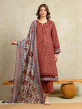 edenrobe Merak Unstitched Printed Zari Lawn 3Pc Suit EWU5M6-022
