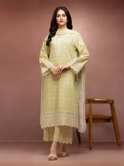 edenrobe Premium Embroidered Lawn Unstitched 3Pc Suit EWU5V1-31060