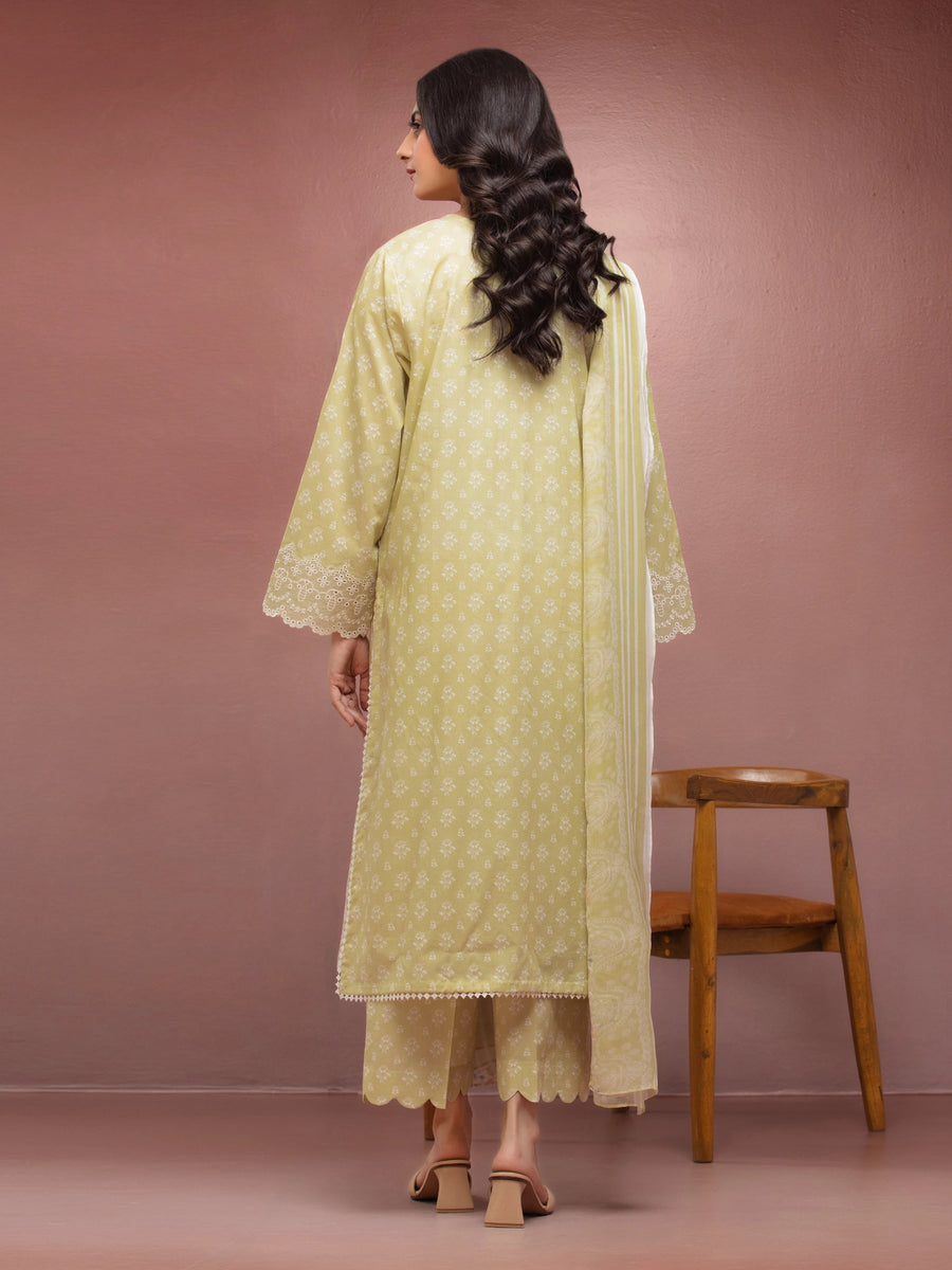 edenrobe Premium Embroidered Lawn Unstitched 3Pc Suit EWU5V1-31060