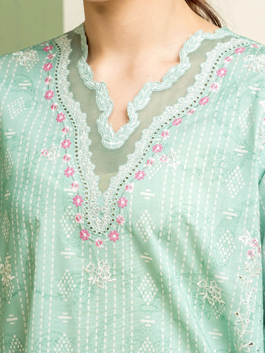 edenrobe Premium Embroidered Lawn Unstitched 3Pc Suit EWU5V1-31069