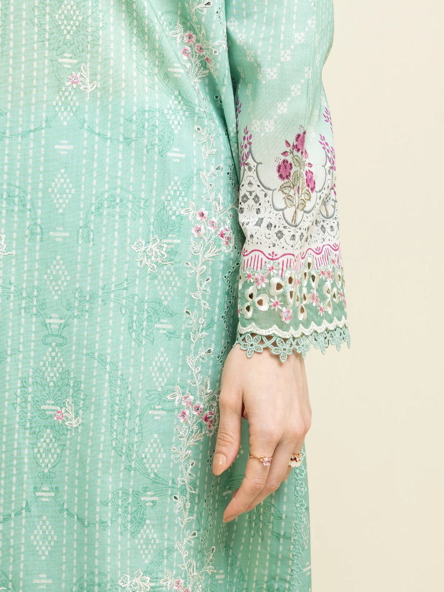 edenrobe Premium Embroidered Lawn Unstitched 3Pc Suit EWU5V1-31069