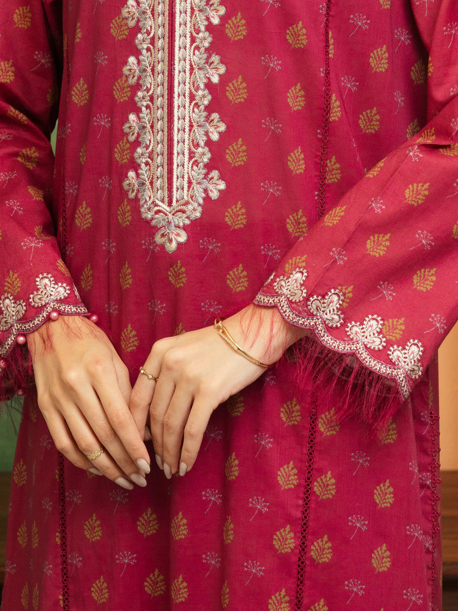 edenrobe Premium Embroidered Lawn Unstitched 3Pc Suit EWU5V1-31080