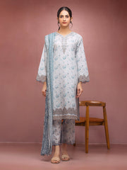 edenrobe Premium Embroidered Lawn Unstitched 3Pc Suit EWU5V1-31082
