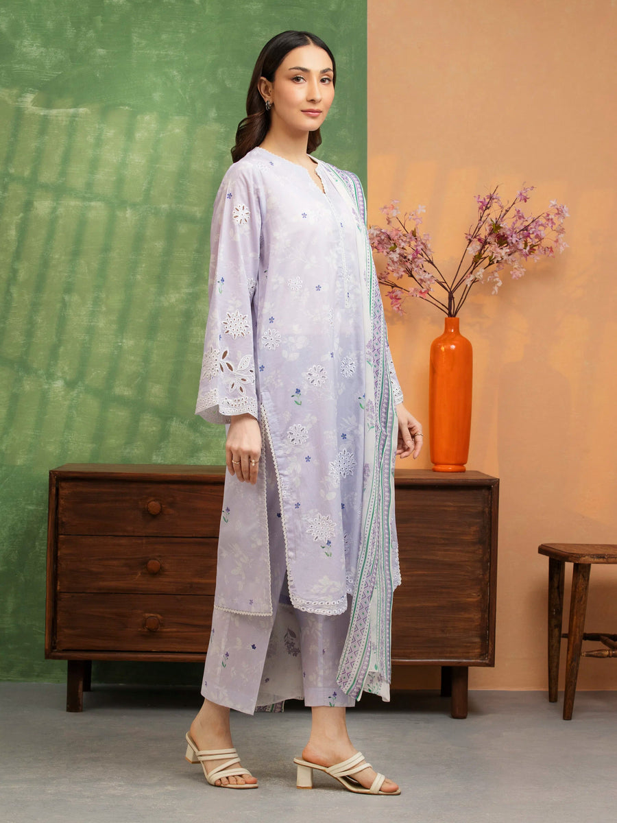 edenrobe Premium Lawn Unstitched Embroidered 3Pc Suit EWU5V1-31083