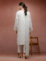 edenrobe Premium Embroidered Lawn Unstitched 3Pc Suit EWU5V1-31084