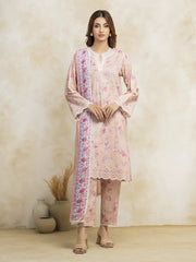 edenrobe Premium Embroidered Lawn Unstitched 3Pc Suit EWU5V1-31085