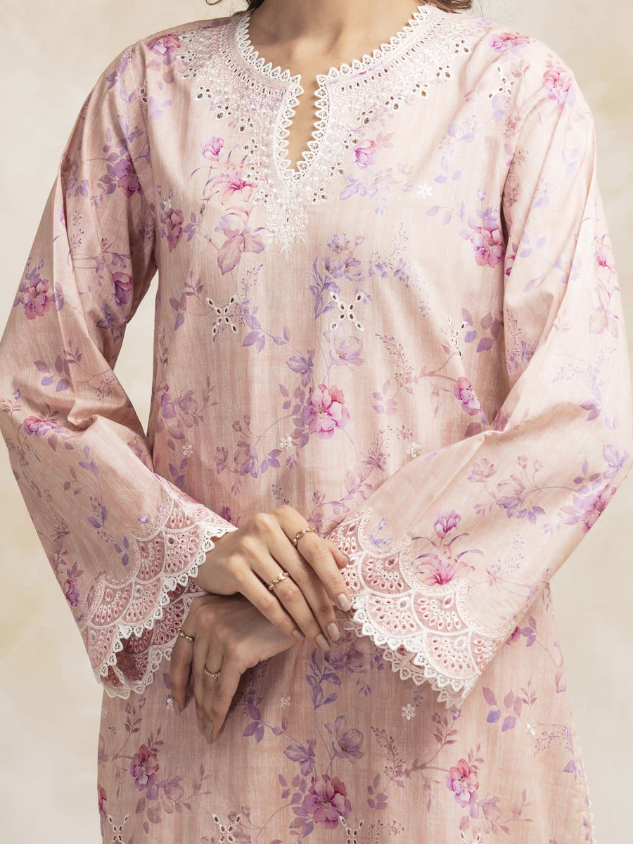 edenrobe Premium Embroidered Lawn Unstitched 3Pc Suit EWU5V1-31085