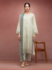 edenrobe Premium Embroidered Lawn Unstitched 3Pc Suit EWU5V1-31086