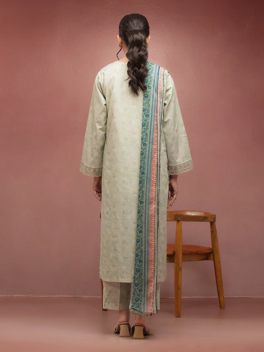 edenrobe Premium Embroidered Lawn Unstitched 3Pc Suit EWU5V1-31086