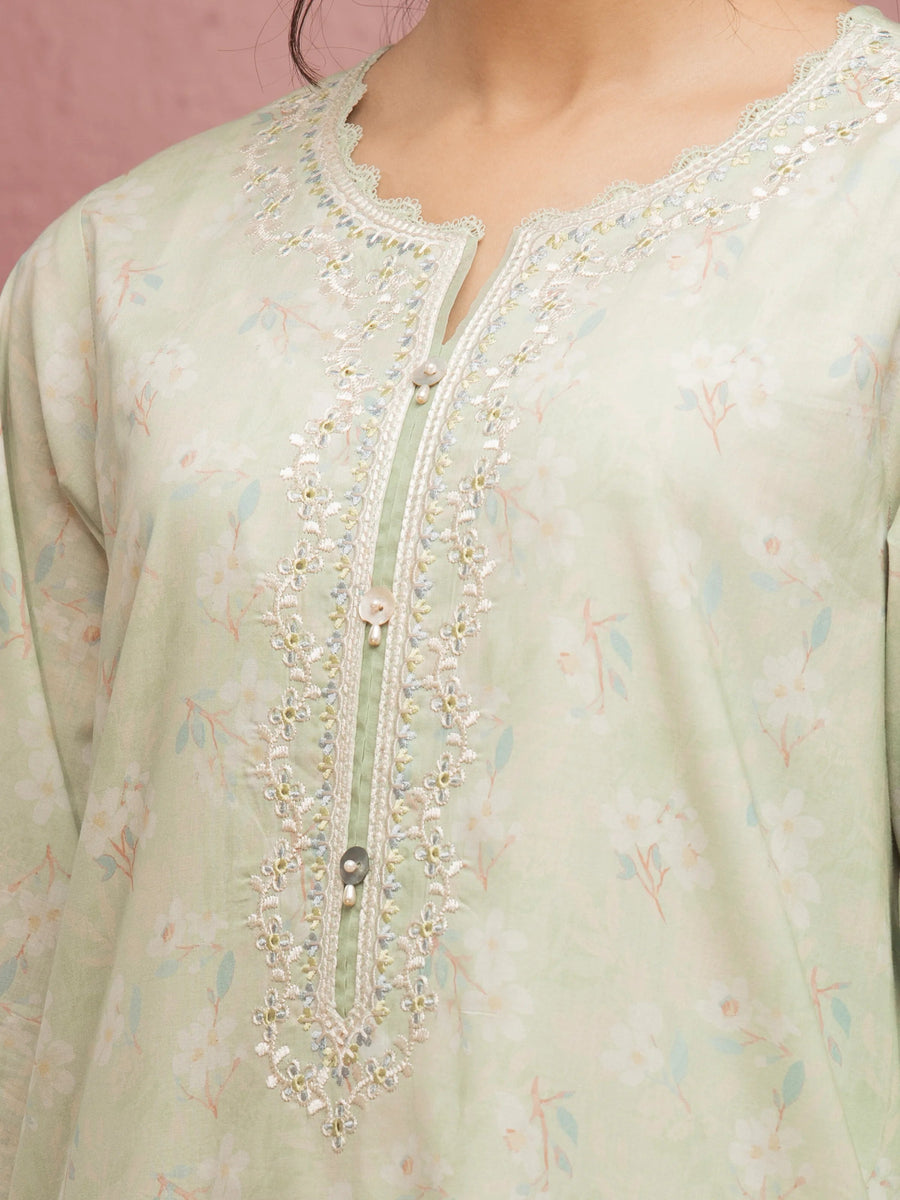 edenrobe Premium Embroidered Lawn Unstitched 3Pc Suit EWU5V1-31086