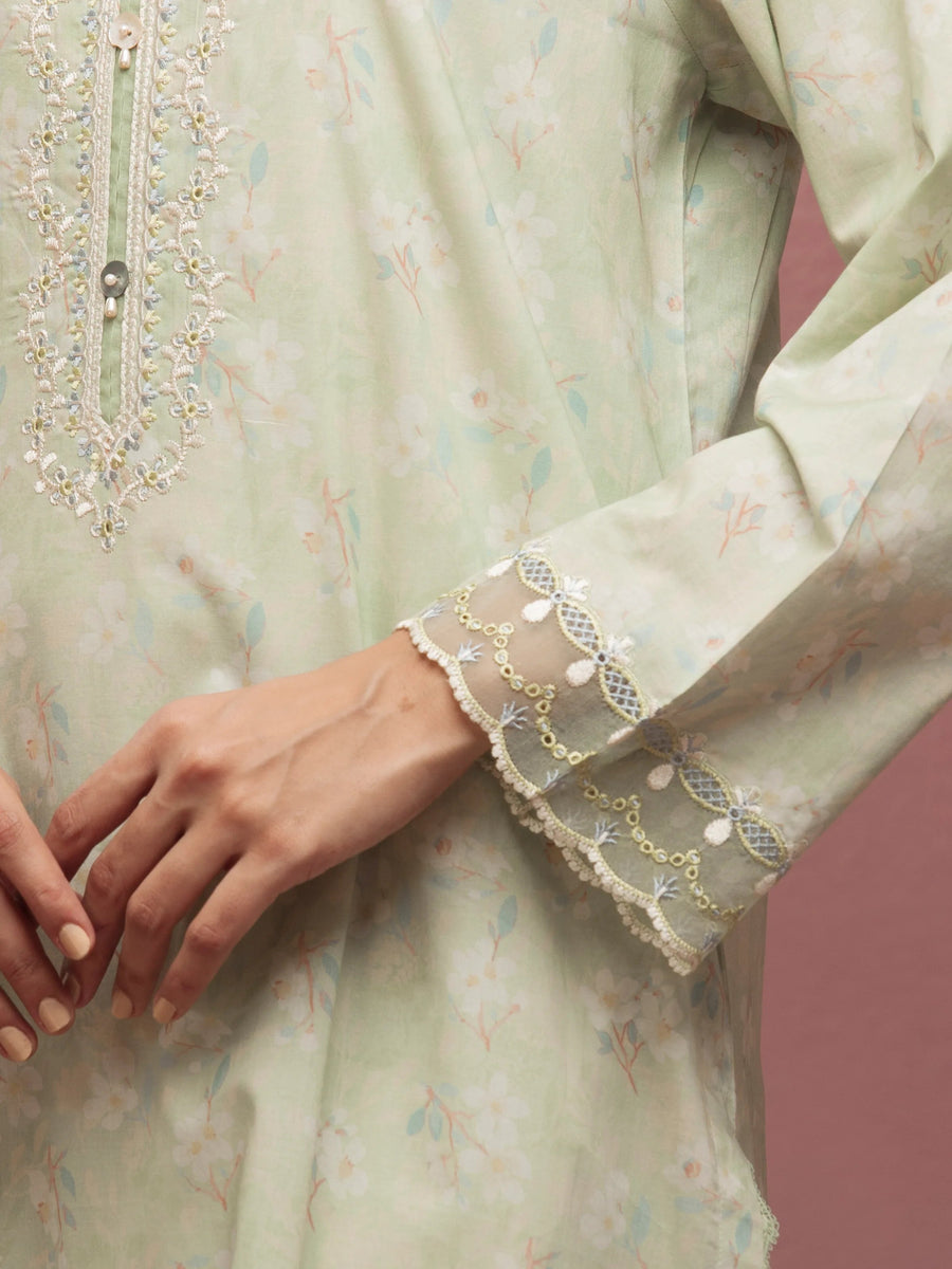 edenrobe Premium Embroidered Lawn Unstitched 3Pc Suit EWU5V1-31086