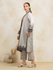 edenrobe Premium Embroidered Lawn Unstitched 3Pc Suit EWU5V1-31088