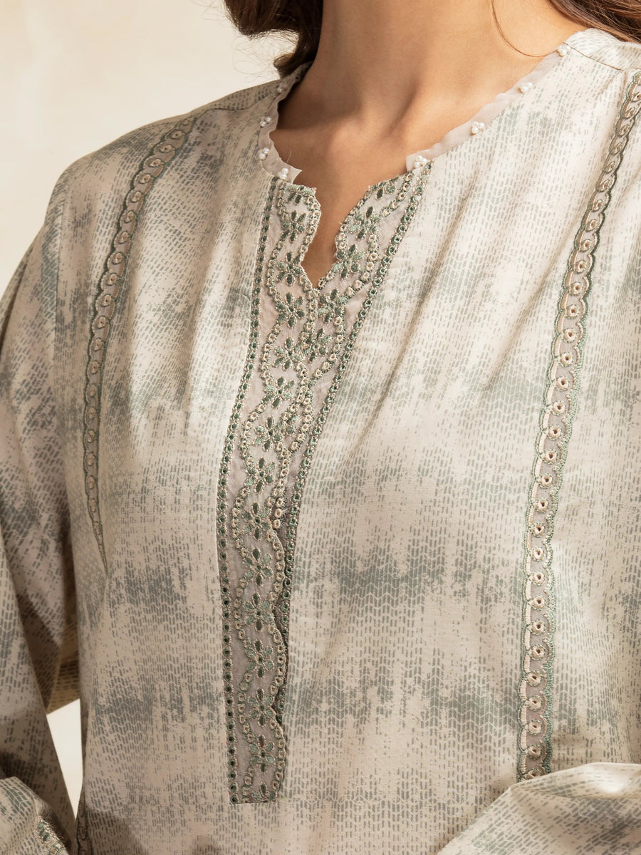 edenrobe Premium Embroidered Lawn Unstitched 3Pc Suit EWU5V1-31092