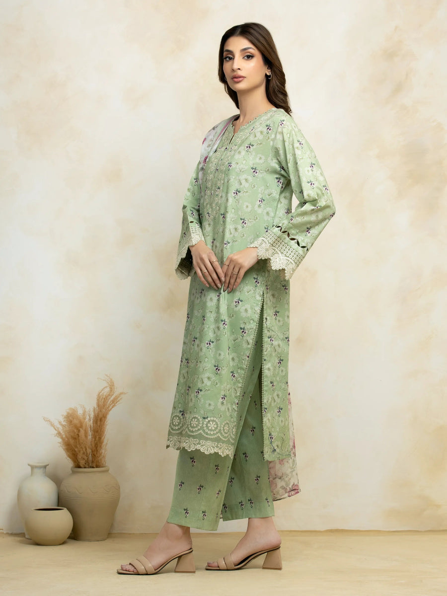 edenrobe Premium Embroidered Lawn Unstitched 3Pc Suit EWU5V1-31094