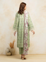 edenrobe Premium Embroidered Lawn Unstitched 3Pc Suit EWU5V1-31094