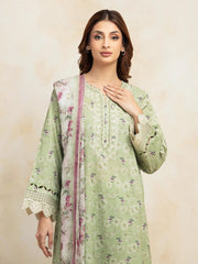 edenrobe Premium Embroidered Lawn Unstitched 3Pc Suit EWU5V1-31094