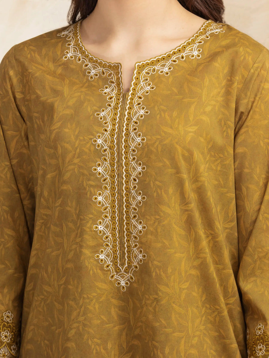 edenrobe Premium Embroidered Lawn Unstitched 3Pc Suit EWU5V1-31095