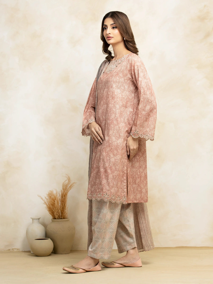 edenrobe Premium Embroidered Lawn Unstitched 3Pc Suit EWU5V1-31096