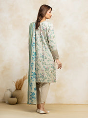 edenrobe Premium Embroidered Lawn Unstitched 3Pc Suit EWU5V1-31183