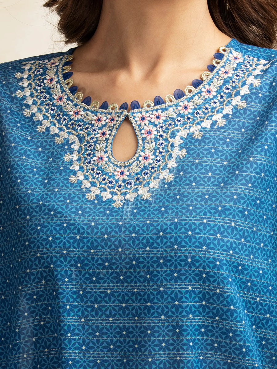edenrobe Premium Embroidered Lawn Unstitched 3Pc Suit EWU5V1-31187