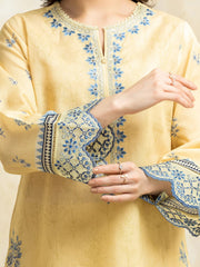 edenrobe Premium Festive Unstitched Zari Lawn 3Pc Suit EWU5V1-31191