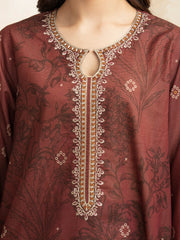 edenrobe Premium Festive Unstitched Zari Lawn 3Pc Suit EWU5V1-31192