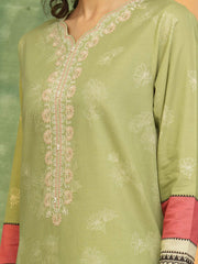 edenrobe Premium Festive Unstitched Zari Lawn 3Pc Suit EWU5V1-31194