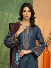 edenrobe Premium Festive Unstitched Zari Lawn 3Pc Suit EWU5V1-31195