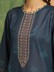 edenrobe Premium Festive Unstitched Zari Lawn 3Pc Suit EWU5V1-31195