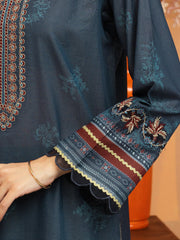 edenrobe Premium Festive Unstitched Zari Lawn 3Pc Suit EWU5V1-31195
