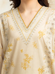 edenrobe Premium Festive Unstitched Zari Lawn 3Pc Suit EWU5V1-31199
