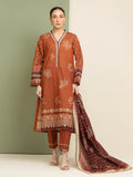 edenrobe Premium Festive Unstitched Zari Lawn 3Pc Suit EWU5V1-31201