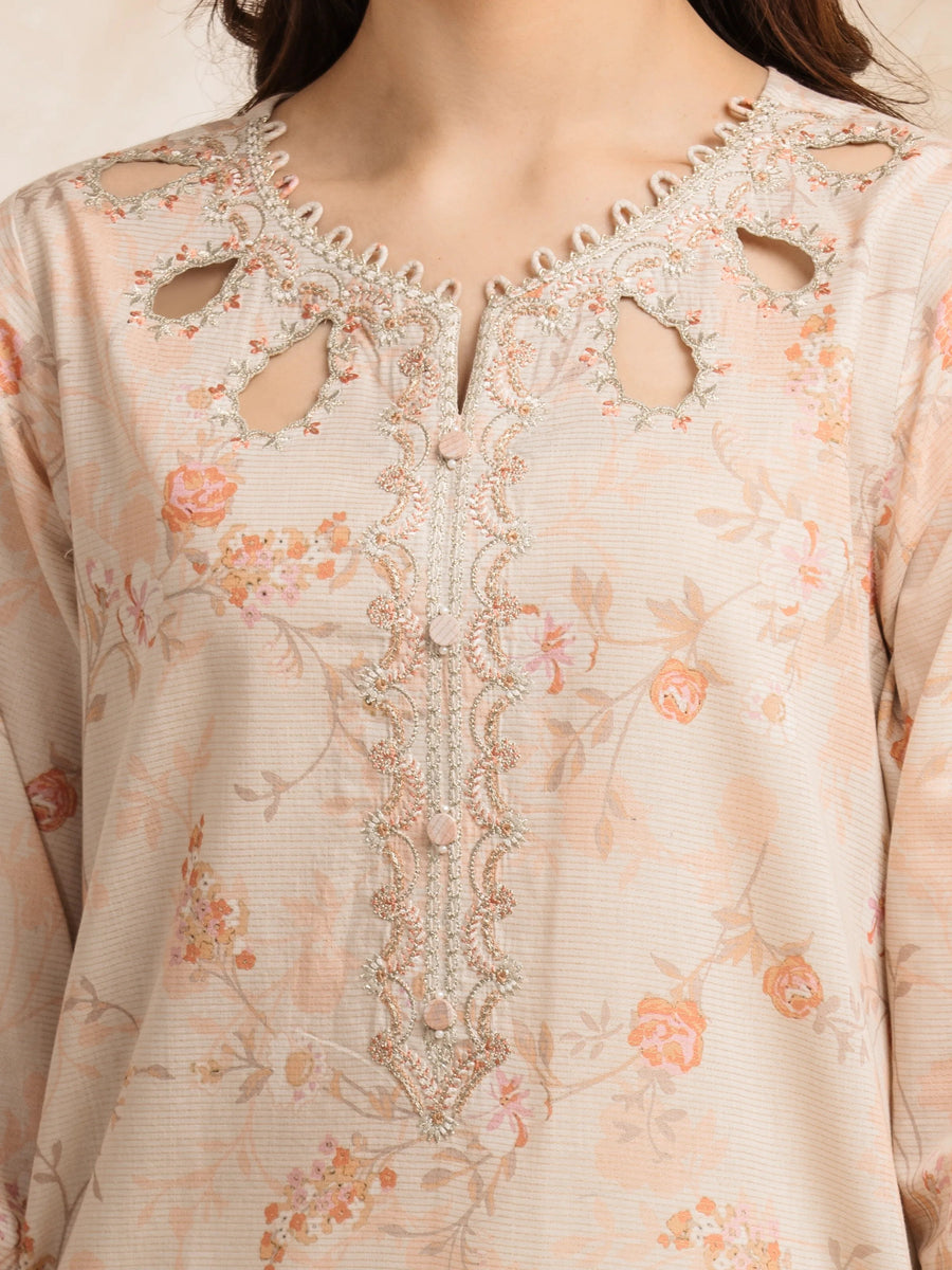 edenrobe Premium Embroidered Lawn Unstitched 3Pc Suit EWU5V1-31203