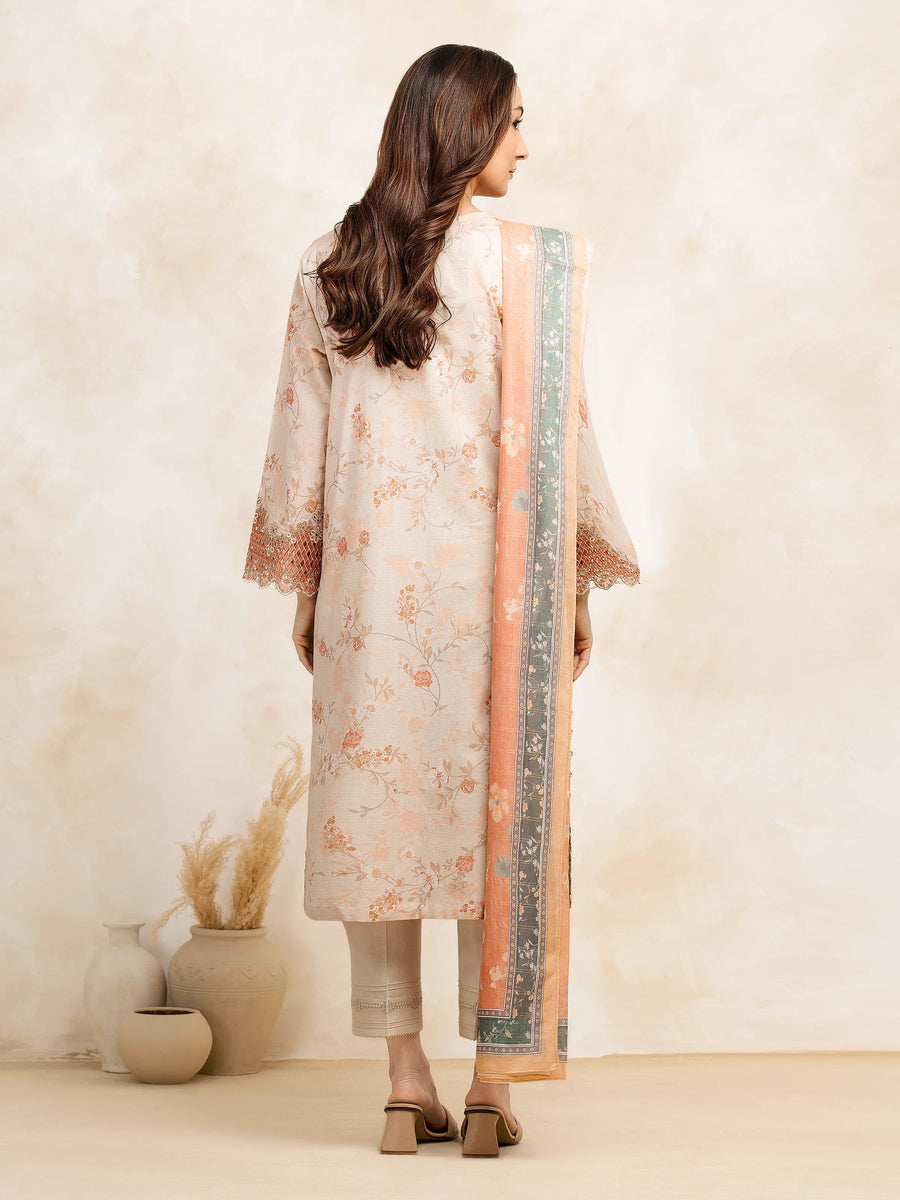 edenrobe Premium Embroidered Lawn Unstitched 3Pc Suit EWU5V1-31203