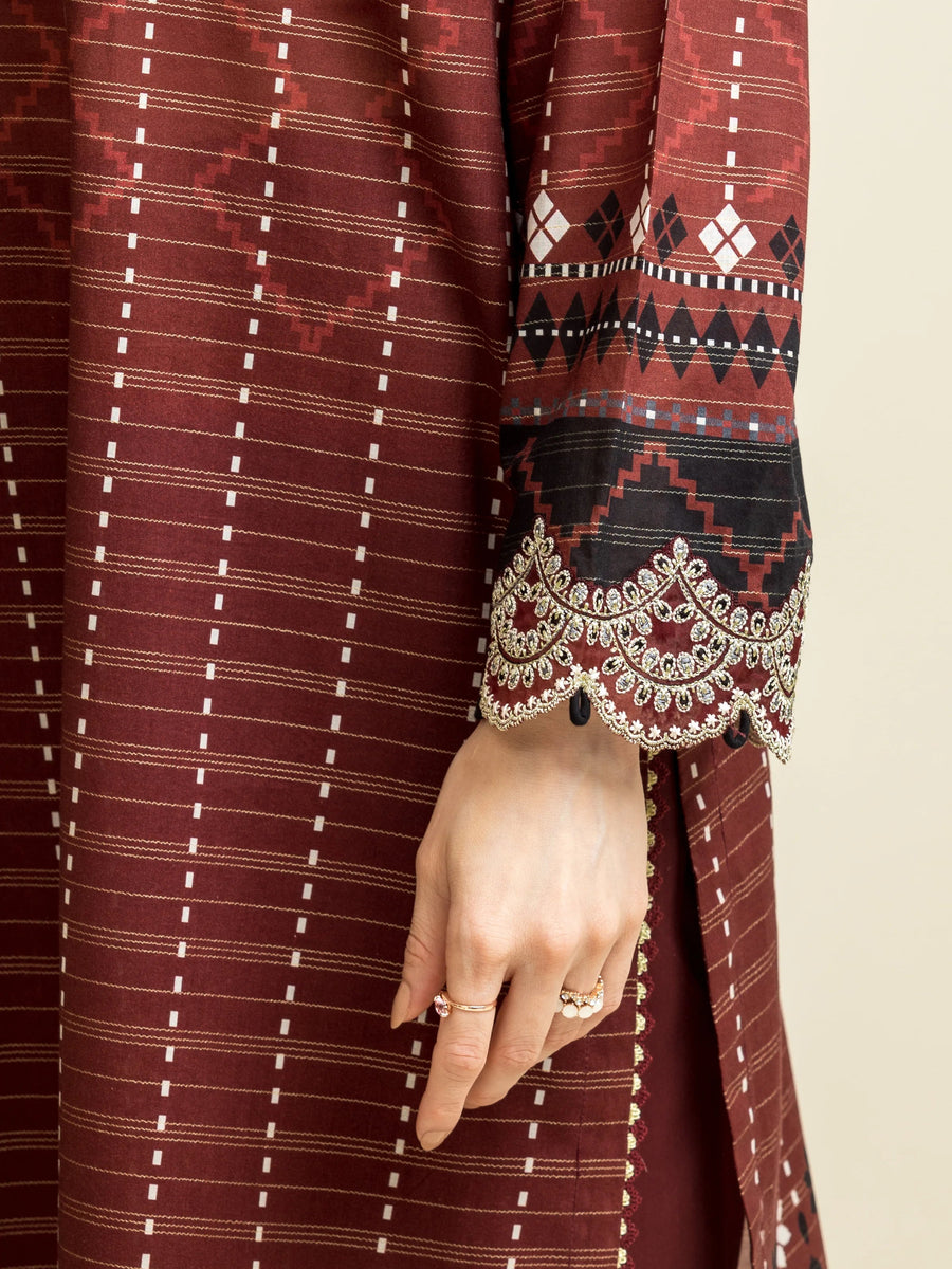 edenrobe Premium Embroidered Lawn Unstitched 3Pc Suit EWU5V1-31204