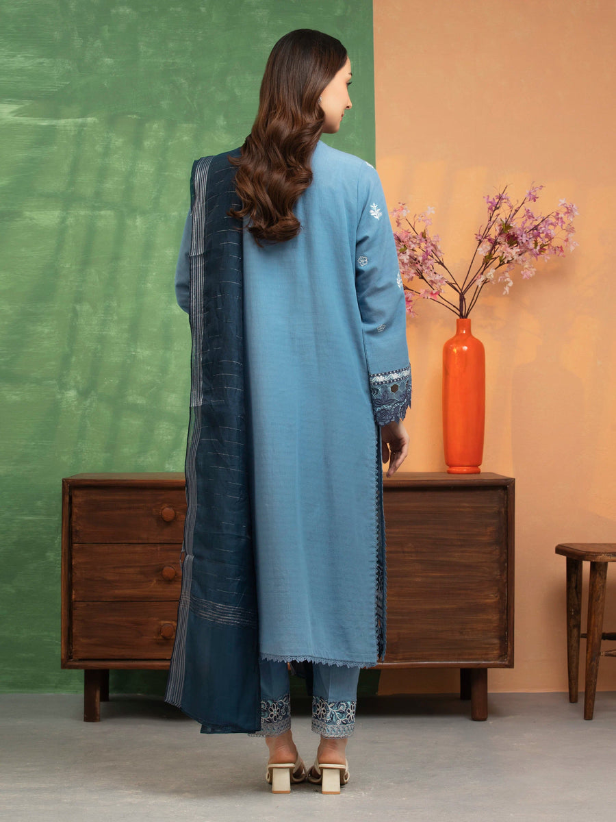 edenrobe Premium Lawn Unstitched Embroidered 3Pc Suit EWU5V1-31220