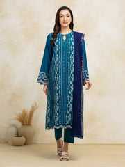 edenrobe Premium Embroidered Lawn Unstitched 3Pc Suit EWU5V1-31223