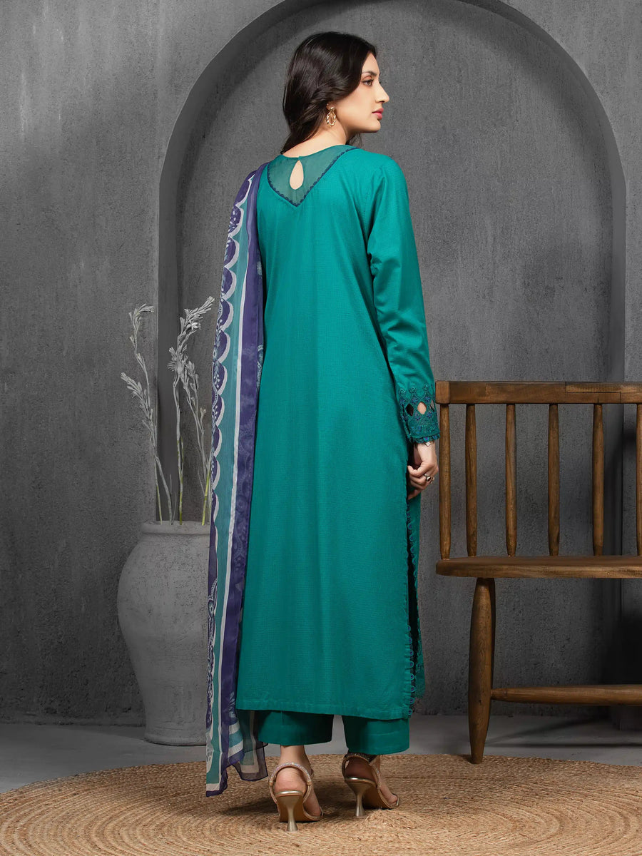 edenrobe Premium Festive Unstitched Slub Lawn 3Pc Suit EWU5V1-31224