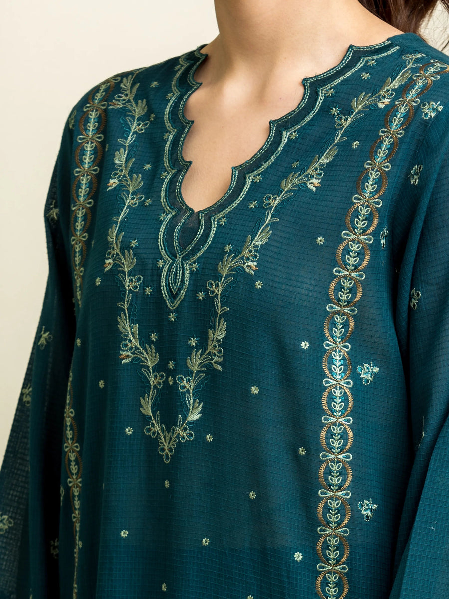 edenrobe Premium Festive Unstitched Slub Lawn 3Pc Suit EWU5V1-31225