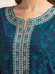edenrobe Premium Festive Unstitched Slub Lawn 3Pc Suit EWU5V1-31226