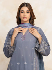 edenrobe Premium Festive Unstitched Slub Lawn 3Pc Suit EWU5V1-31227