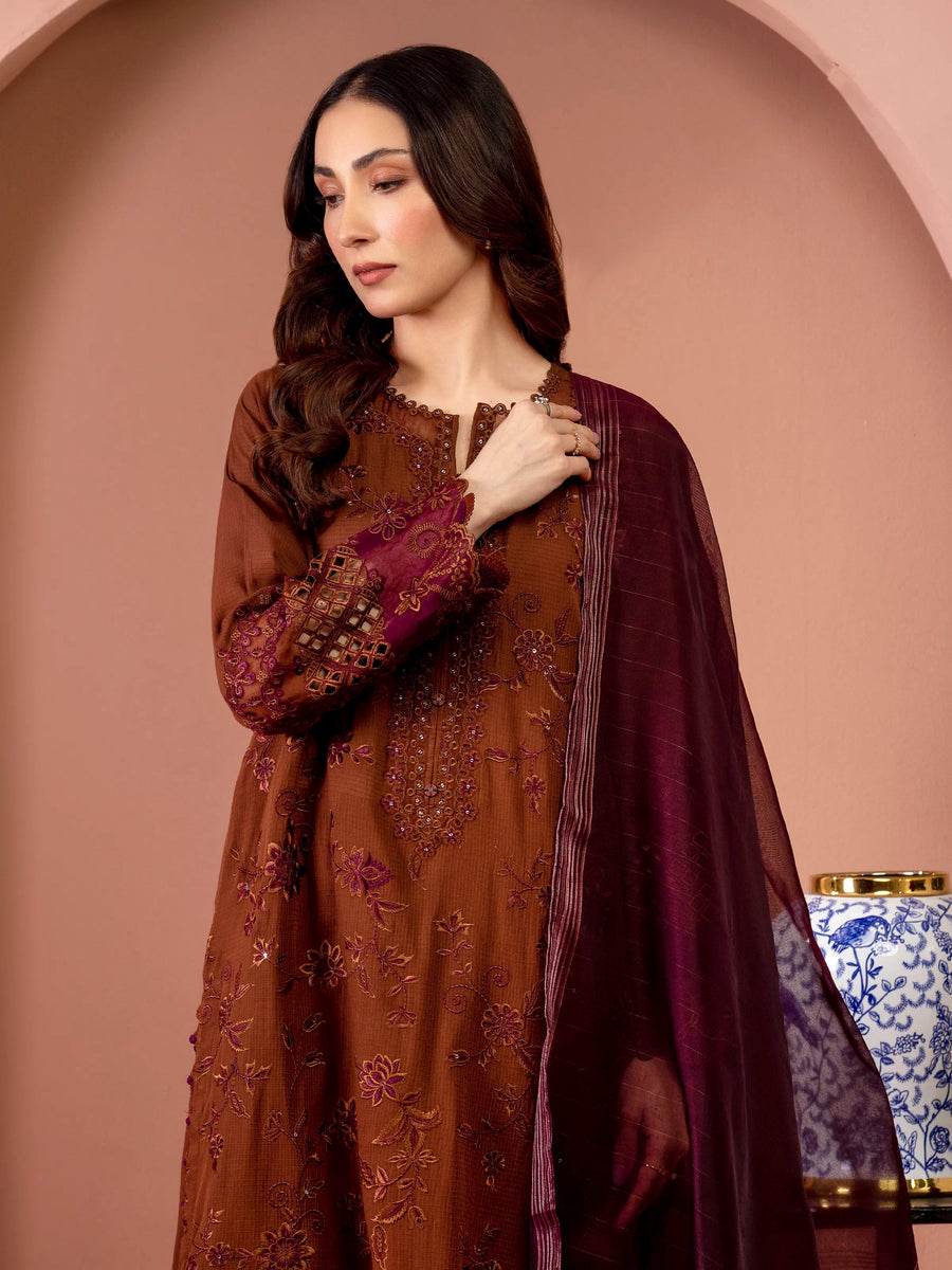 edenrobe Premium Festive Unstitched Lawn 3Pc Suit EWU5V1-31233