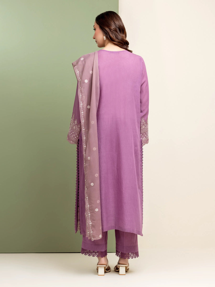 edenrobe Premium Festive Unstitched Slub Lawn 3Pc Suit EWU5V1-31234