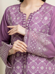 edenrobe Premium Festive Unstitched Slub Lawn 3Pc Suit EWU5V1-31234