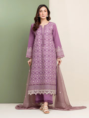 edenrobe Premium Festive Unstitched Slub Lawn 3Pc Suit EWU5V1-31234