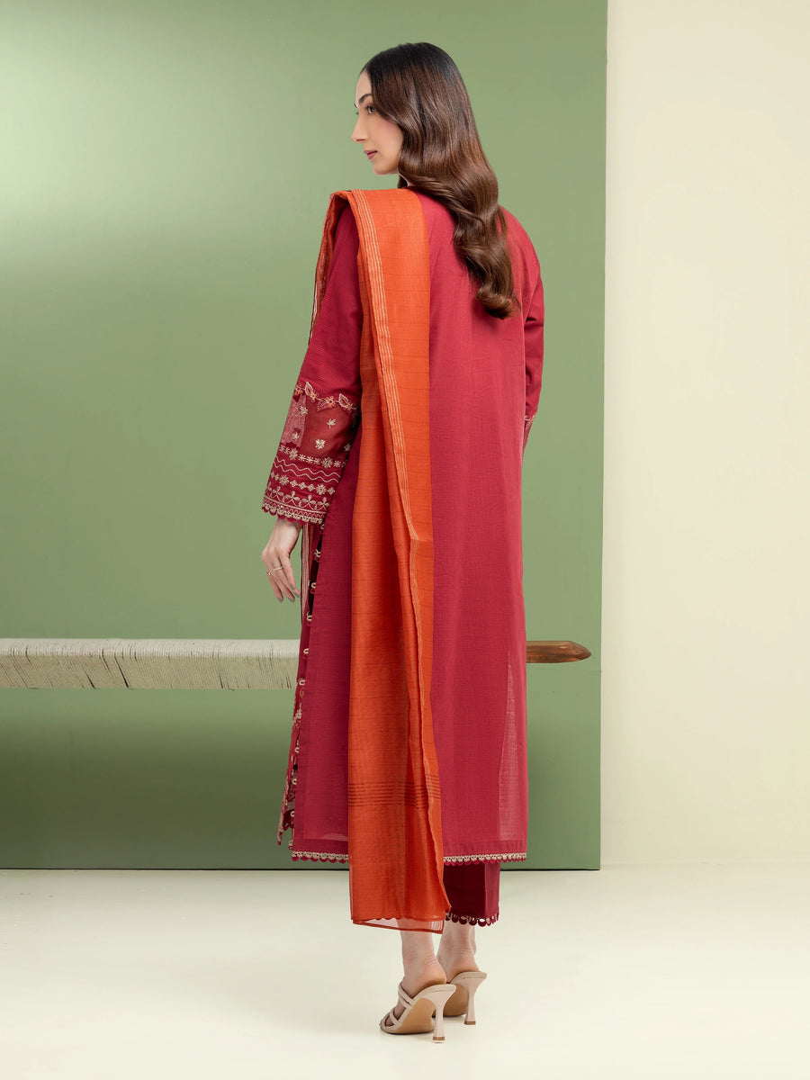 edenrobe Premium Festive Unstitched Slub Lawn 3Pc Suit EWU5V1-31239