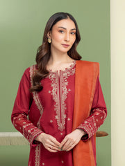 edenrobe Premium Festive Unstitched Slub Lawn 3Pc Suit EWU5V1-31239